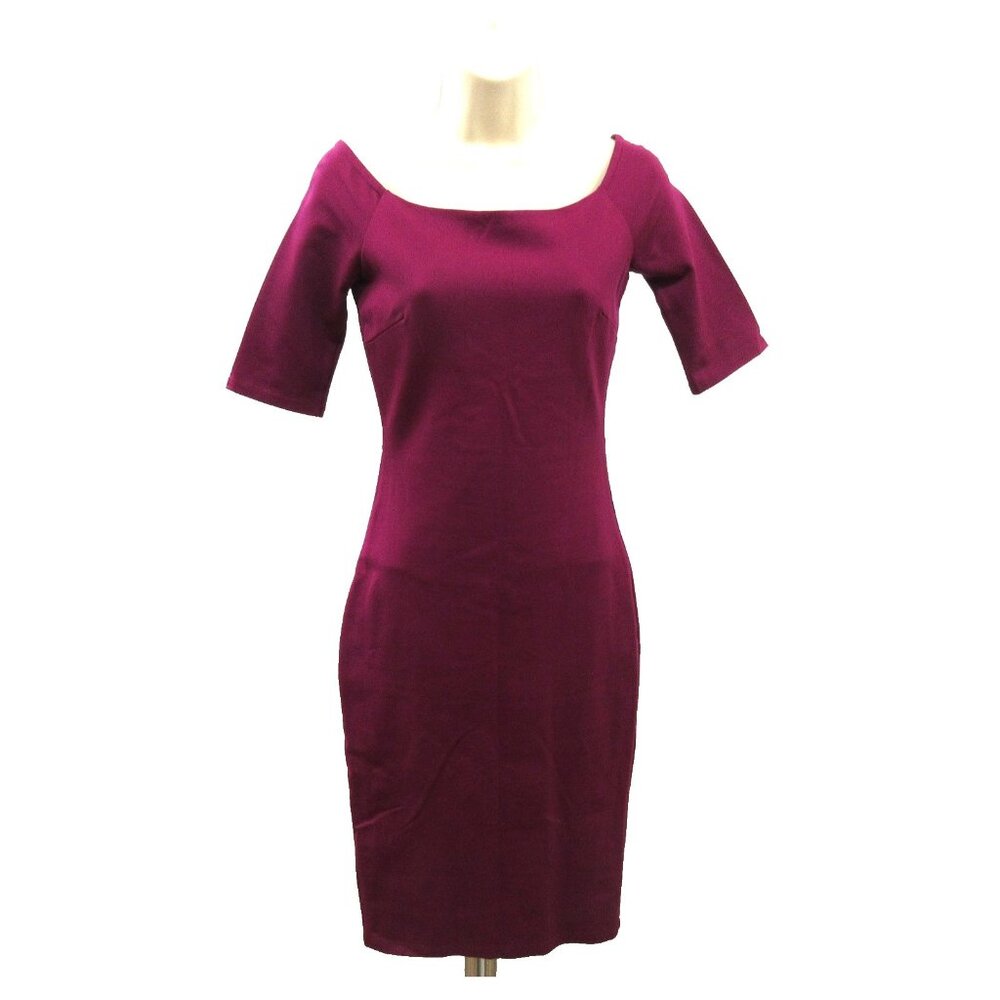 Lulus Dress Size Small Scoop Neck Dark Pink Bodycon Short Sleeve Cocktail Party